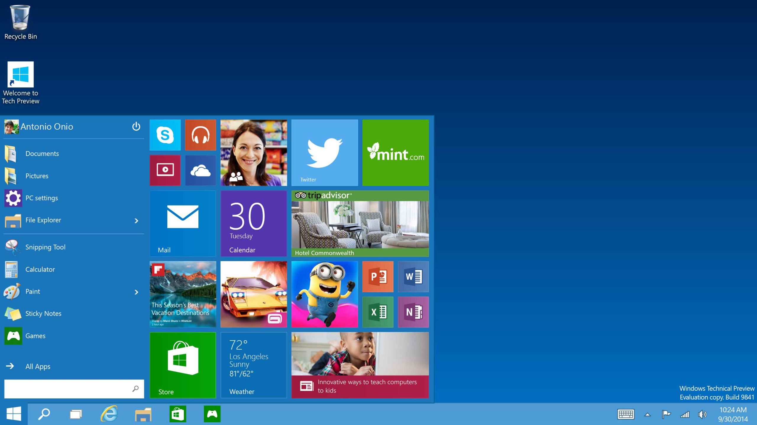 La version test de Windows 10 sera disponible dès 18 heures