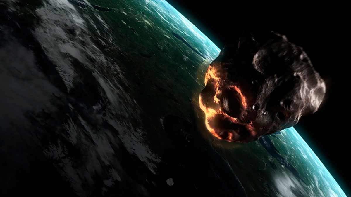 Astéroïde s'approchant de la Terre.