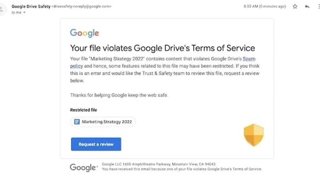 Notifications par e-mail de Google Drive. Règles officielles de Google en matière de recherche et de technologie