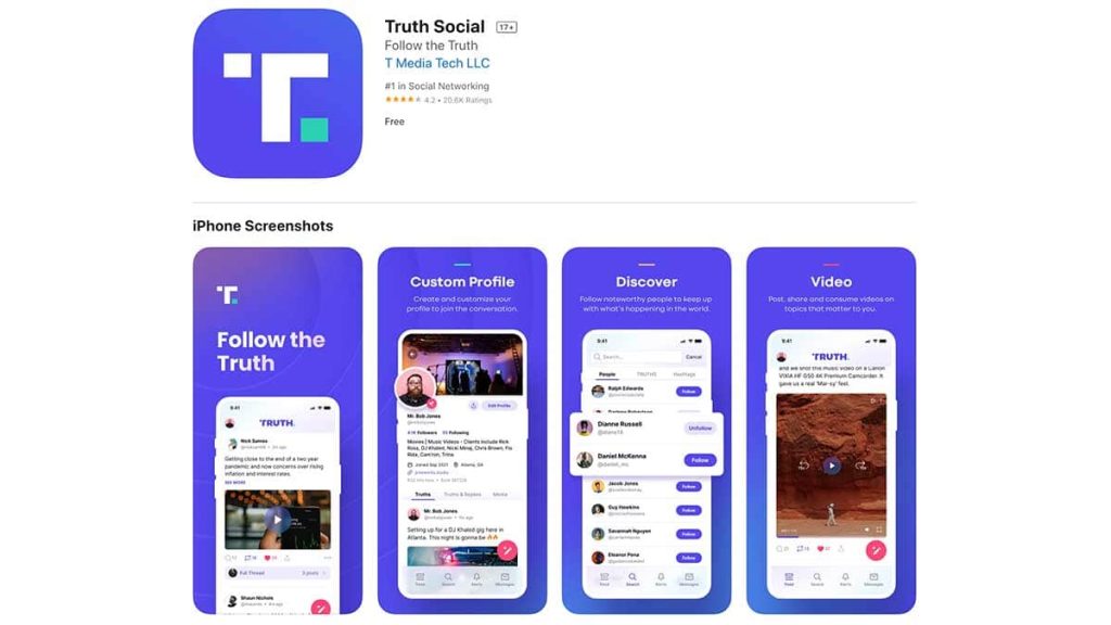 Truth Social sur l'App Store.