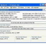 Capture d'écran du logiciel MediaInfo affichant des informations techniques détaillées sur un fichier vidéo.