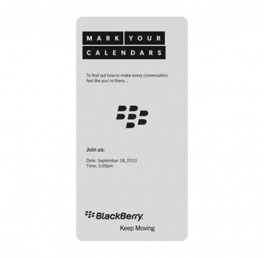 BlackBerry envoie des invitations pour un évènement prévu le 18 septembre