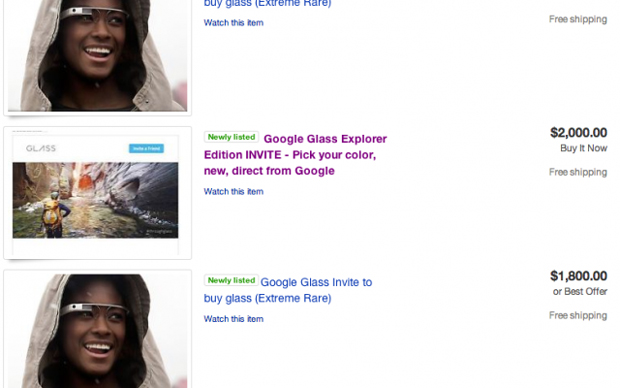 Les invitations Google Glass envahissent eBay