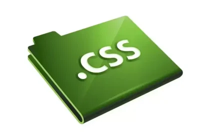 Représentation d'une icône CSS verte symbolisant une feuille de style pour la conception et le design web.