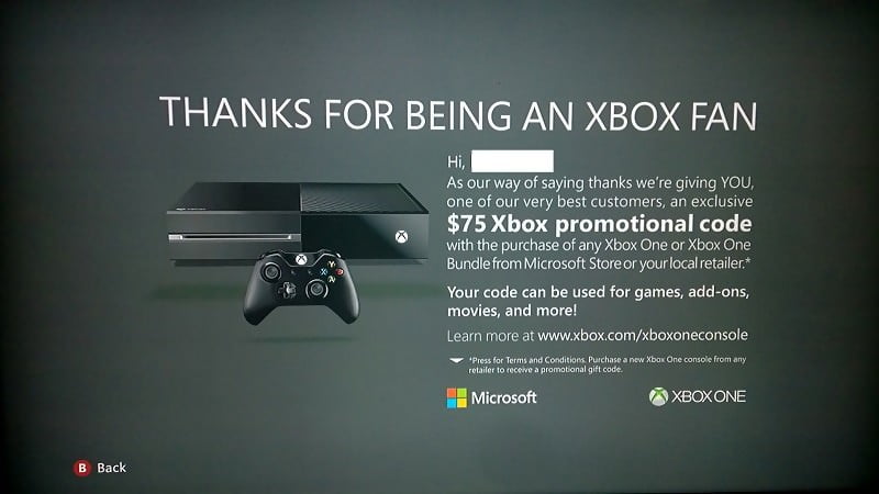 75 $ de cadeau pour les possesseurs de Xbox 360 qui passent à la Xbox One
