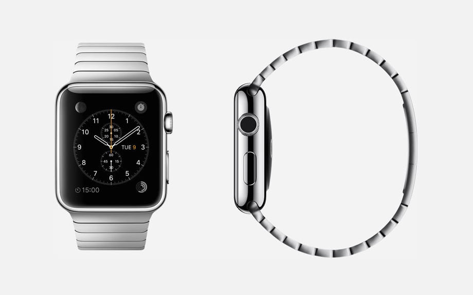 APPLE WATCH : 38mm and 42mm Case - 316L Stainless Steel - Sapphire Crystal Display - Ceramic Back - Link Bracelet - Stainless Steel - Butterfly Closure