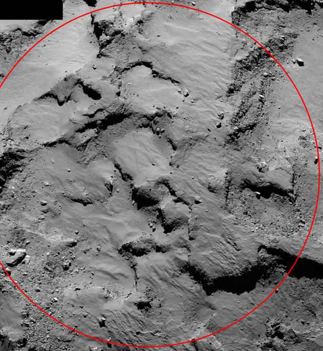 Rosetta site "J". Illustration : ESA