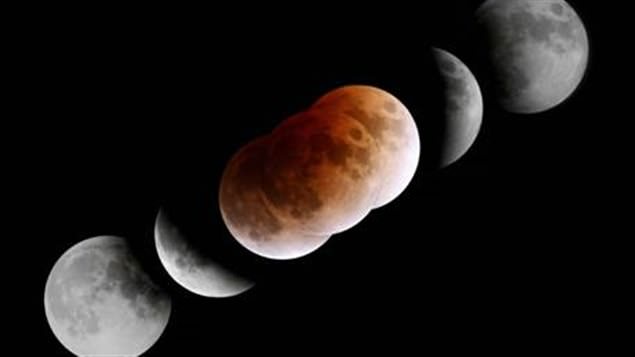 L'éclipse lunaire totale du 28 février 2008 Photo Philippe Moussette.