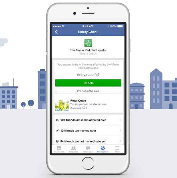 Facebook lance le «Safety Check» pour prévenir vos amis que vous allez bien