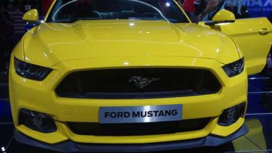 La Ford Mustang dans sa version européenne, présentée au Mondial de l'automobile 2014, à Paris.