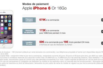 L'iPhone 6 arrive en location à 16 euros par mois chez Free