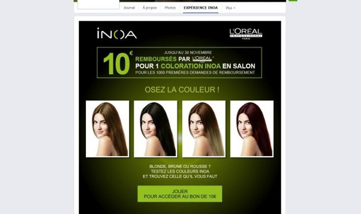Avec l'application Inoa, L'Oréal professionnel permet de tester sa coloration