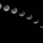 Les différentes phases d'une éclipse lunaire totale.