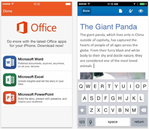 microsoft office pour iphone