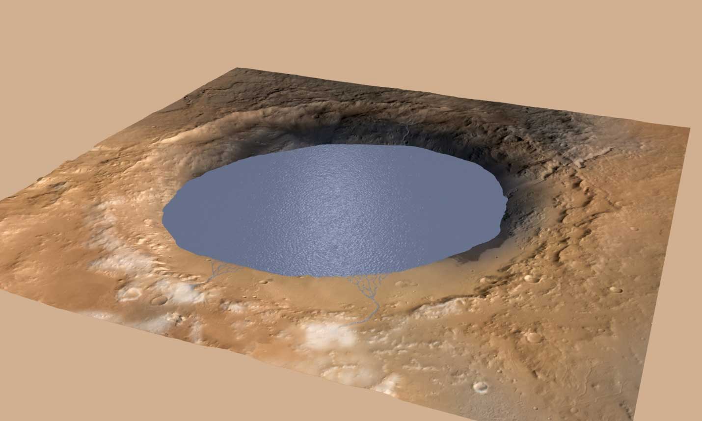 mars curiosity detecte un lac de 150 km de large