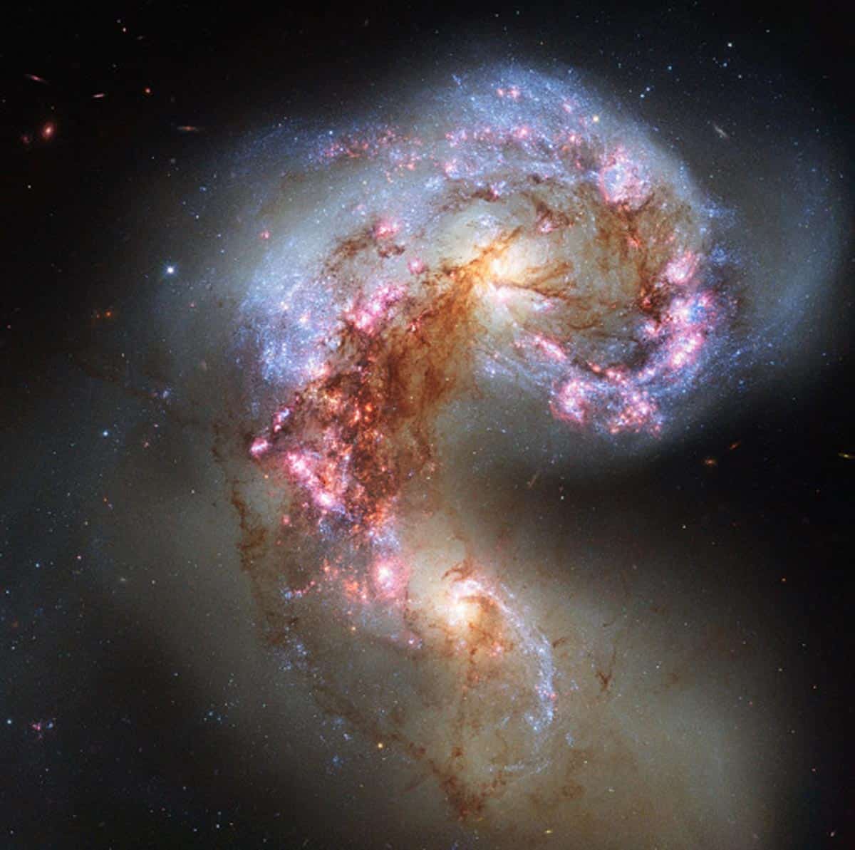 15. Les galaxies NGC 4038 et NGC 4039 sont enlacées dans une étreinte mortelle. (Photo : NASA/ESA/Hubble)