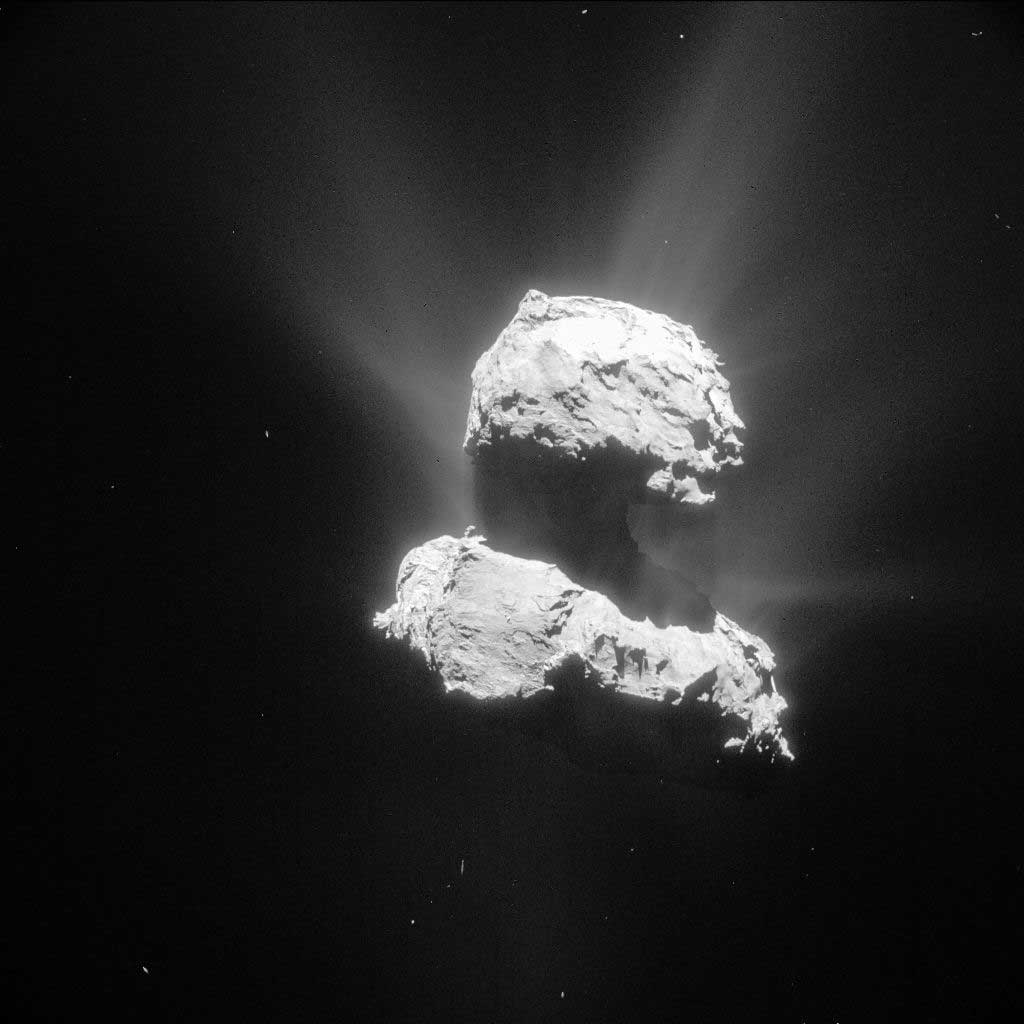 Comète Tchouri : des jets de poussière observés par Rosetta