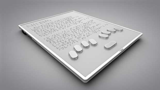 De petites bulles pour une tablette tactile en braille