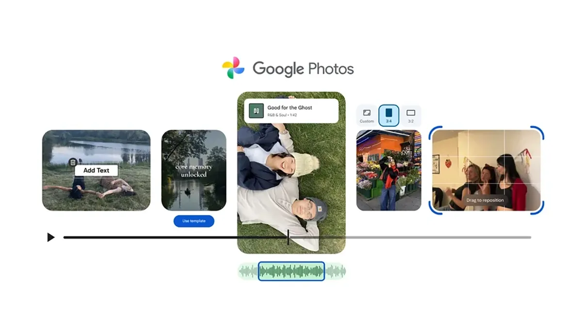 Outils de création vidéo et de souvenirs dans Google Photos, avec montage, modèles et ajout de musique