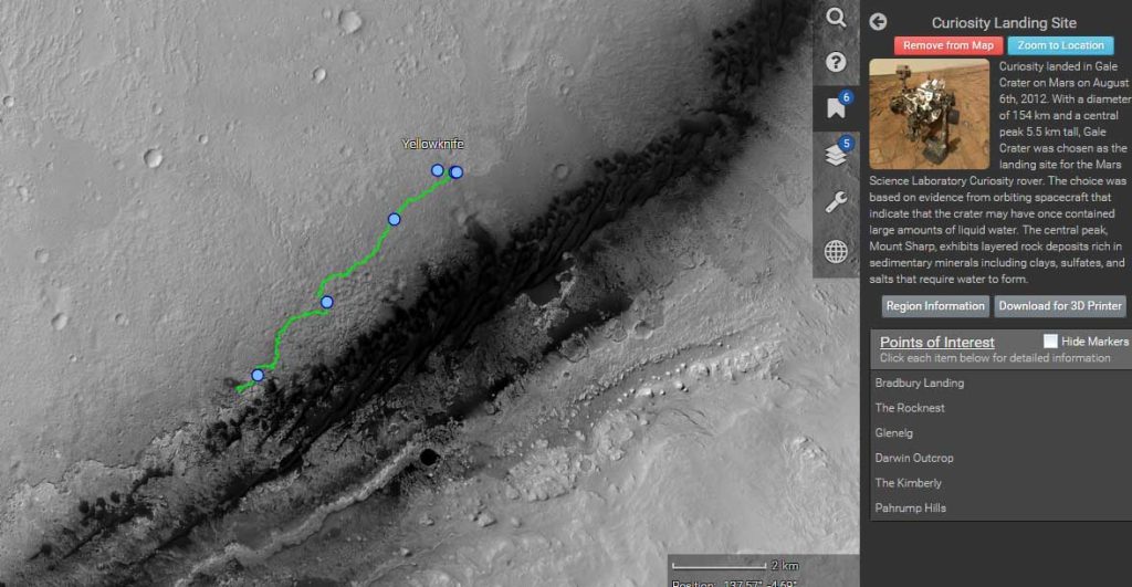 La NASA propose une sorte de Google Earth de la planète Mars