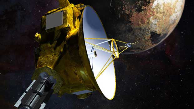 Représentation artistique de la sonde New Horizons.