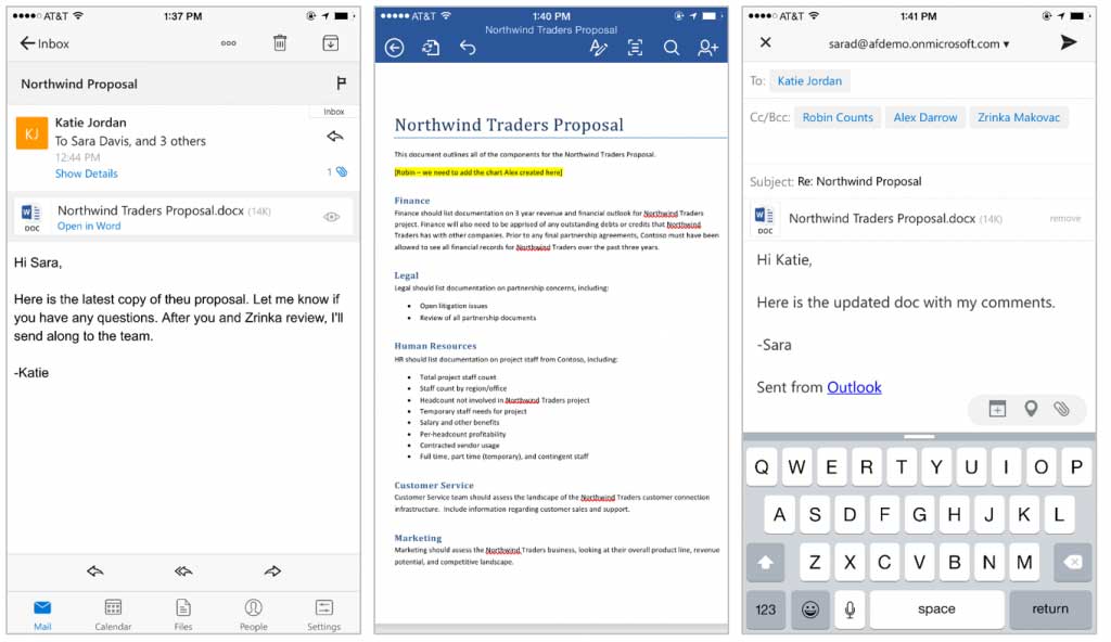 iOS : Microsoft renforce les liens entre Outlook et Office