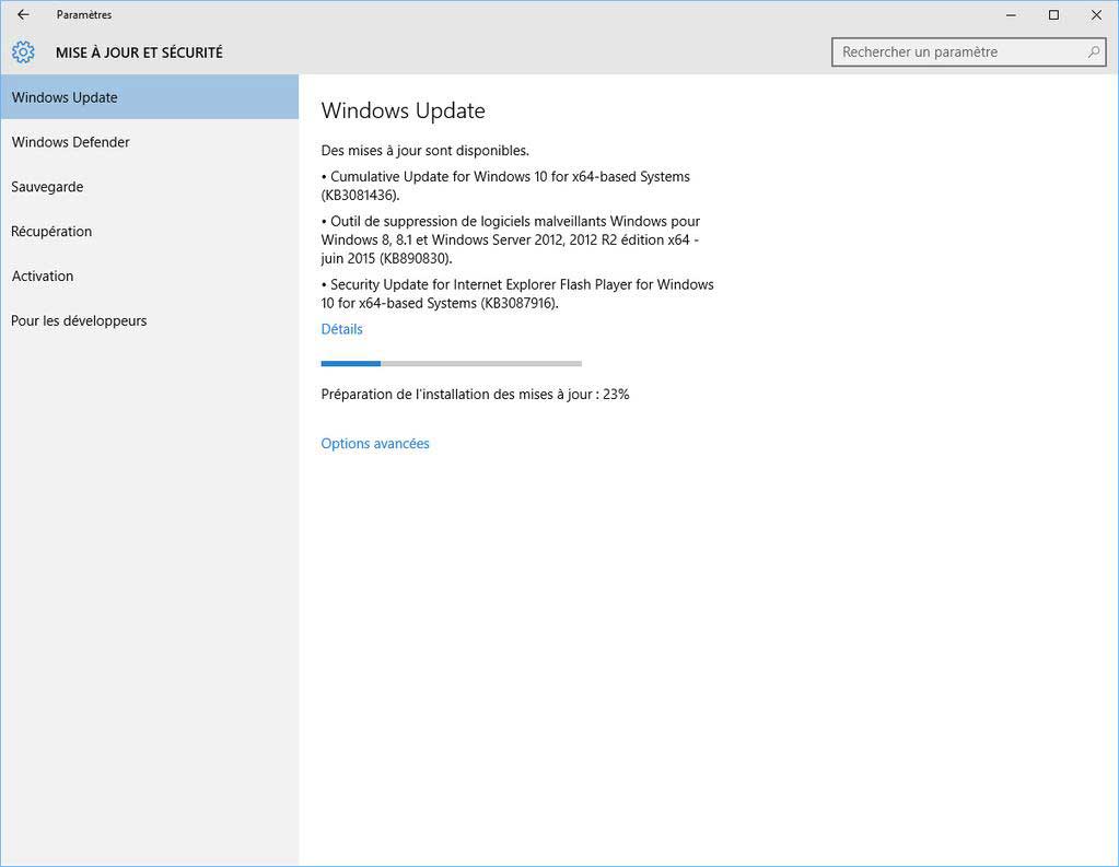 Windows 10 : une mise à jour cumulative axée sur la sécurité