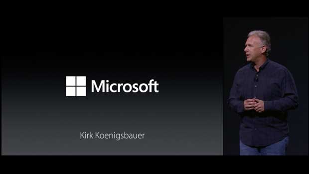 Microsoft a participé à la keynote d'Apple !