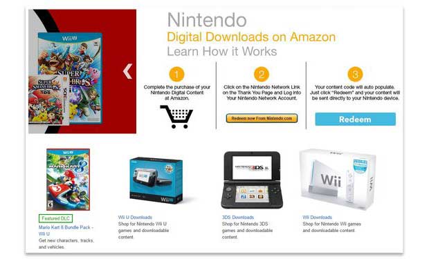 Nintendo : Amazon ouvre une boutique pour des jeux dématérialisés pour Wii U et 3DS