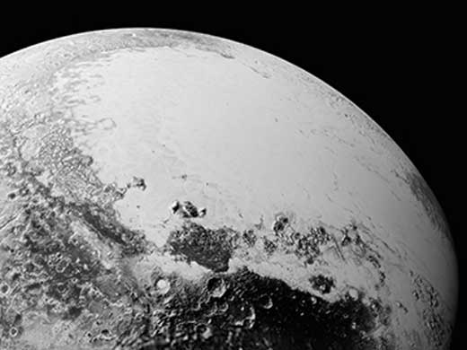 Pluton, vue le 14 juillet 2015 par la sonde New Horizons.