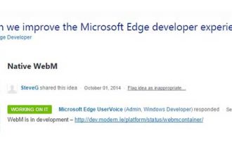 Windows 10 : le navigateur Microsoft Edge va se doter du format WebM