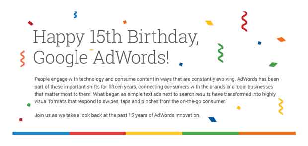 Adwords Birthday Infographic