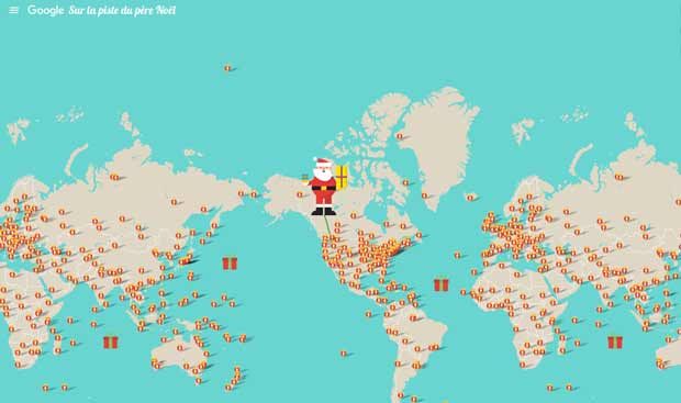 Suivre à la trace le Père Noël, c'est possible grâce à une carte interactive