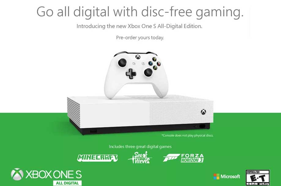 Microsoft dévoile l'édition sans disque Xbox One S au prix de 249 $