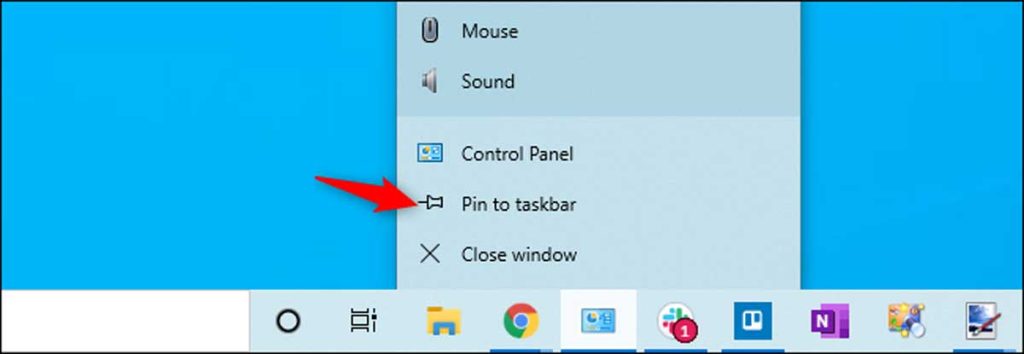 Windows 10 : pin to taskbar