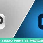 Illustration de la comparaison entre Clip Studio Paint et Photoshop, mettant en avant leurs caractéristiques distinctives.