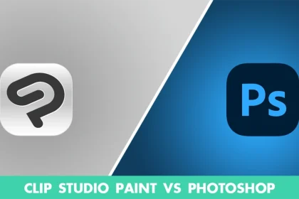 Illustration de la comparaison entre Clip Studio Paint et Photoshop, mettant en avant leurs caractéristiques distinctives.