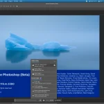 Interface de Photoshop Beta montrant le menu de sélection des modèles d'IA générative incluant Firefly, FLUX et Gemini 3.