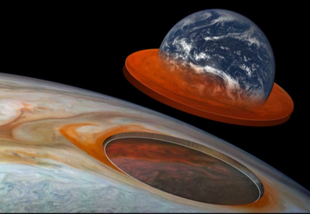 La NASA a effectué une comparaison de taille entre la Grande Tache rouge de Jupiter et la surface de la Terre.