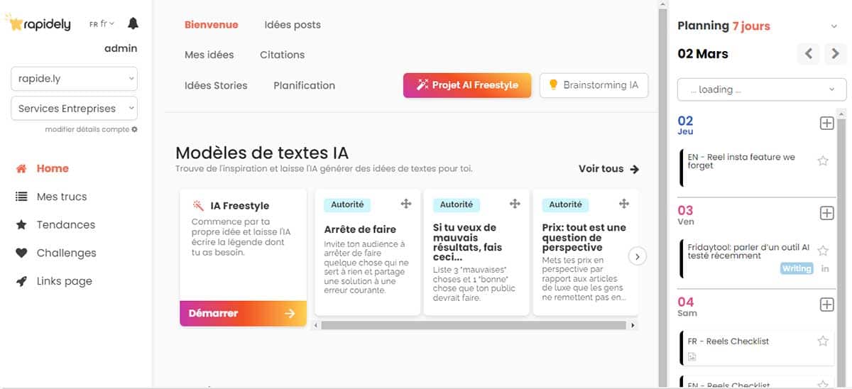 Gagnez du temps avec Rapide.ly : créez des posts pour les réseaux sociaux en un clin d’œil !