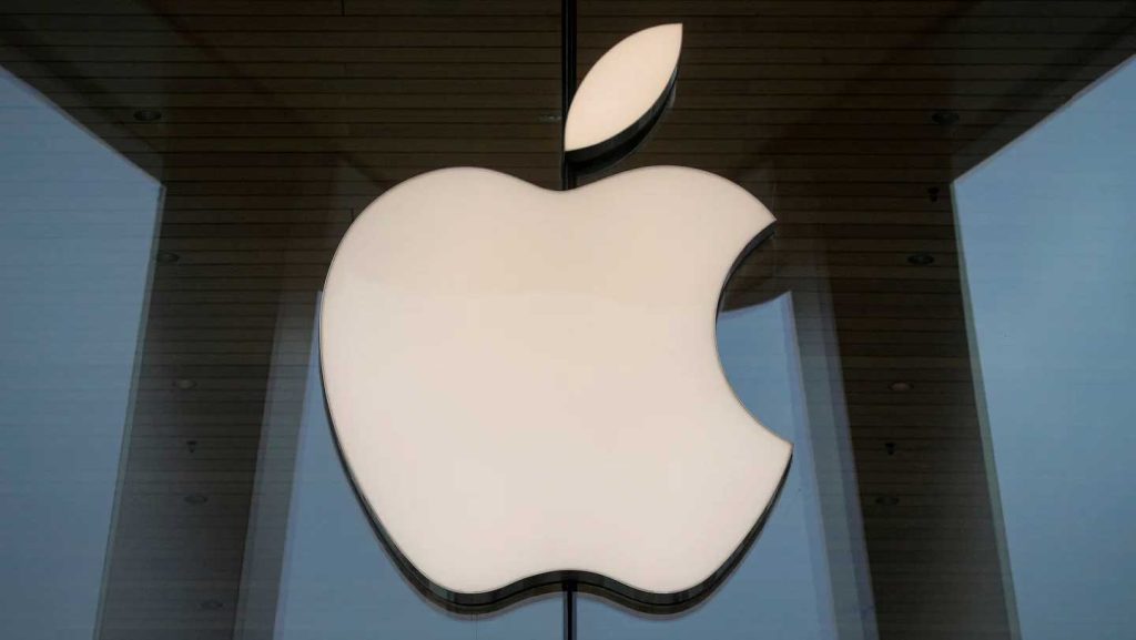 Logo Apple dans l'Apple Store à New York