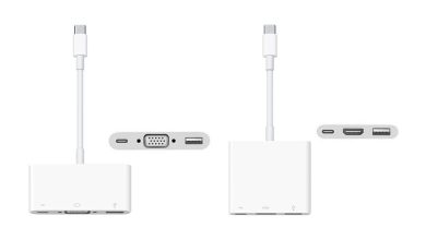 Image des adaptateurs Apple vers USB-C