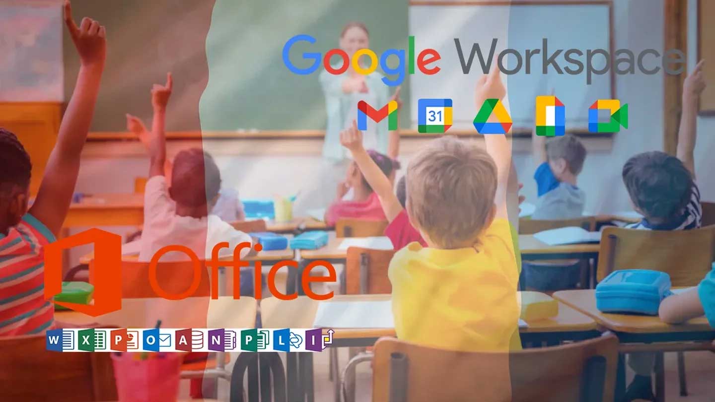 Microsoft Office 365 et Google Workspace.