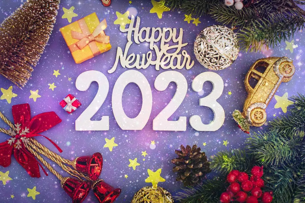 Photo de bannière joyeux Noël et bonne année avec le nombre 2023 en arrière-plan