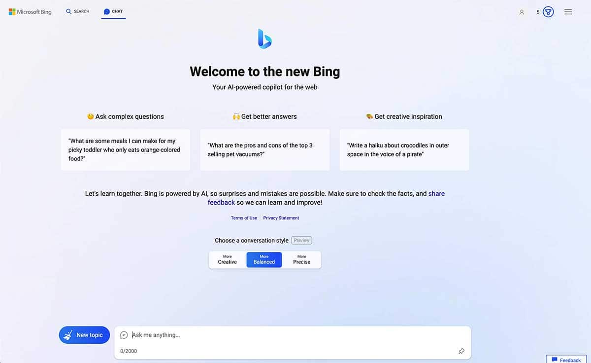 Bing boosté par l'IA ouvre ses portes à tous les utilisateurs !