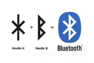 Combinaison des runes nordiques H et B formant le logo Bluetooth moderne