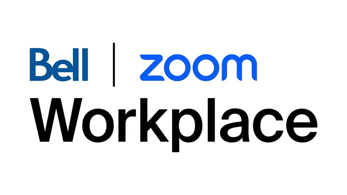 Logos de Bell et Zoom illustrant leur nouvelle plateforme collaborative Workplace destinée aux entreprises au Canada.