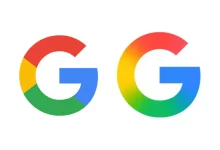 Ancien et nouveau logo de Google affichés côte à côte, illustrant le passage à un dégradé fluide