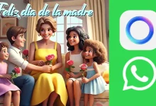 Famille souriante offrant des roses à leur mère pour la fête des Mères via Meta AI sur WhatsApp