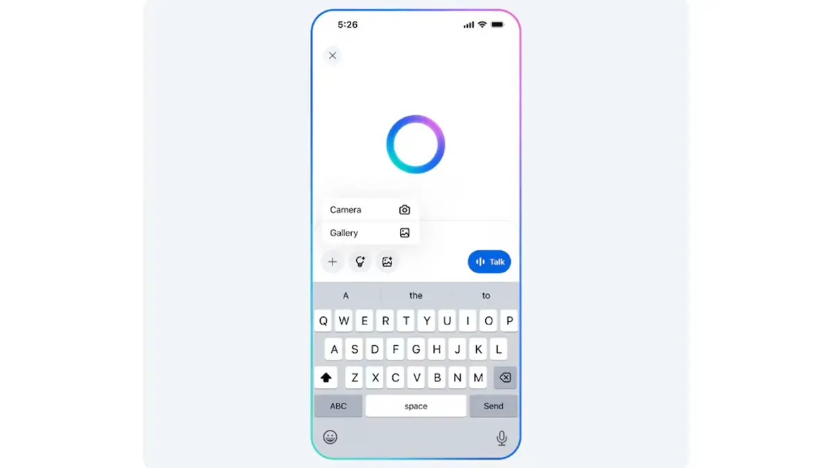 Écran d’accueil de l’application Meta AI montrant l’option d’importer une vidéo depuis la galerie ou la caméra.